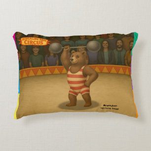 Brandon, circus strong-bear accent pillow
