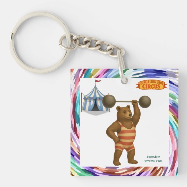 Brandon, circus strong bear keychain (Front)