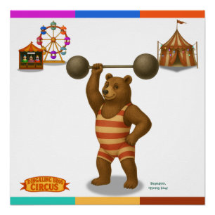 Brandon, circus strong-bear poster