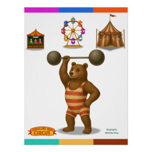 Brandon, circus strong-bear poster
