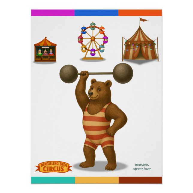 Brandon, circus strong bear poster (Front)