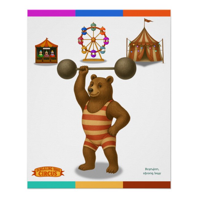 Brandon, circus strong-bear poster (Front)