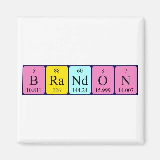Brandon periodic table name magnet (Front)