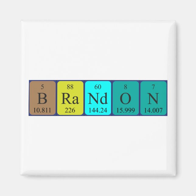 Brandon periodic table name magnet (Front)
