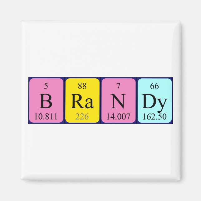 Brandy periodic table name magnet (Front)