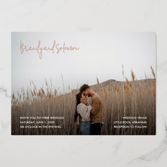 Brandy Simple Photo Modern Wedding (Front)