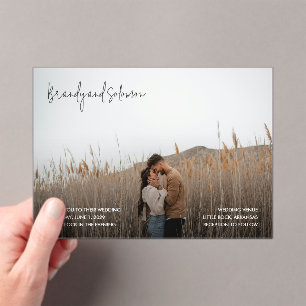 Brandy Simple Photo Modern Wedding Acrylic Invitations