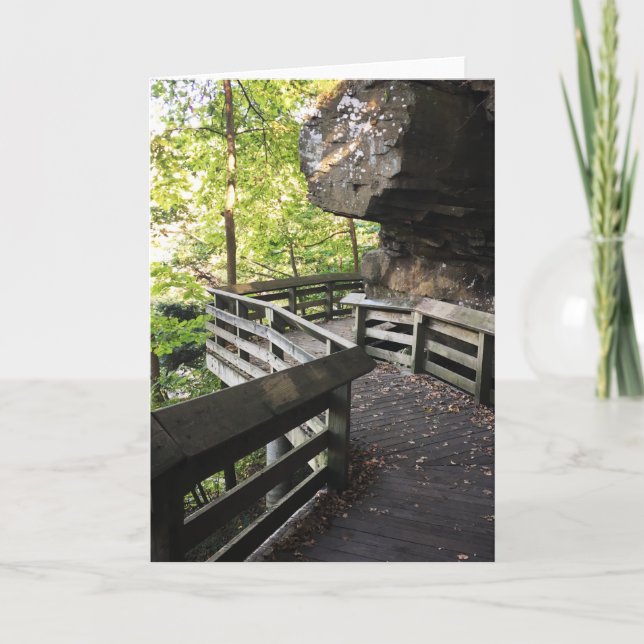 brandywine falls wooden path holiday card (Front)