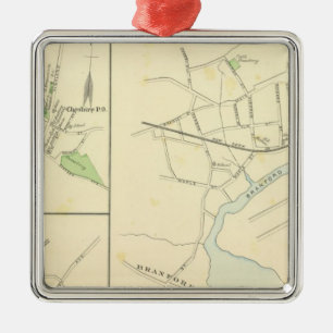 Branford, Cheshire, N Haven Metal Ornament