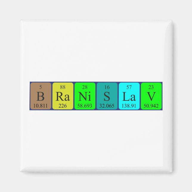 Branislav periodic table name magnet (Front)