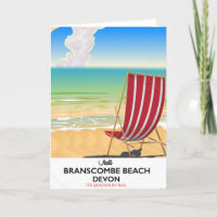 Branscombe Beach Devon vintage seaside poster