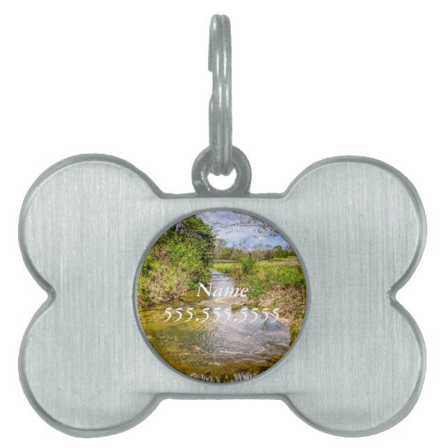 Branson Fall Creek Stream Pet ID Tag (Front)
