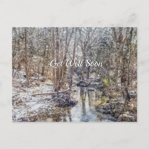 Branson Fall Creek Winter Snow Painterly Get Well Postcard