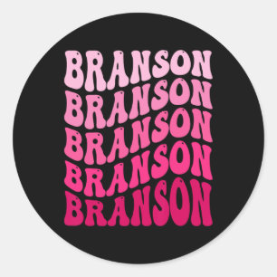 Branson Missouri Vacation Souvenir Retro Graphic  Classic Round Sticker