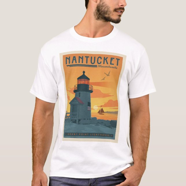 Brant Point Lighthouse | Nantucket MA T-Shirt (Front)