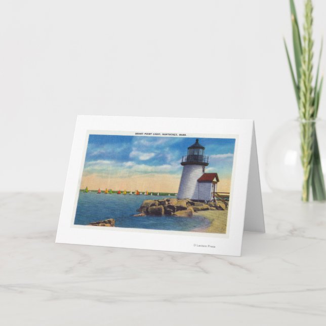 Brant Point Lighthouse Scene Card (Front)