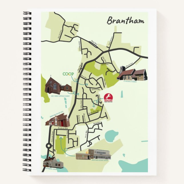 Brantham Map Notebook with Squared marked Pages (Front)