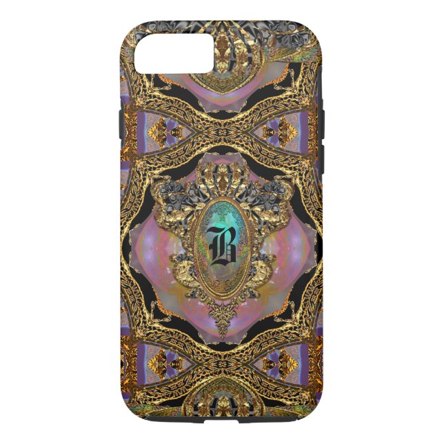 Branwenton Elegant Goth Monogram VII Case-Mate iPhone Case (Back)