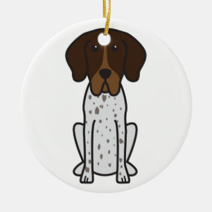 Braque Francais Dog Cartoon Ceramic Ornament
