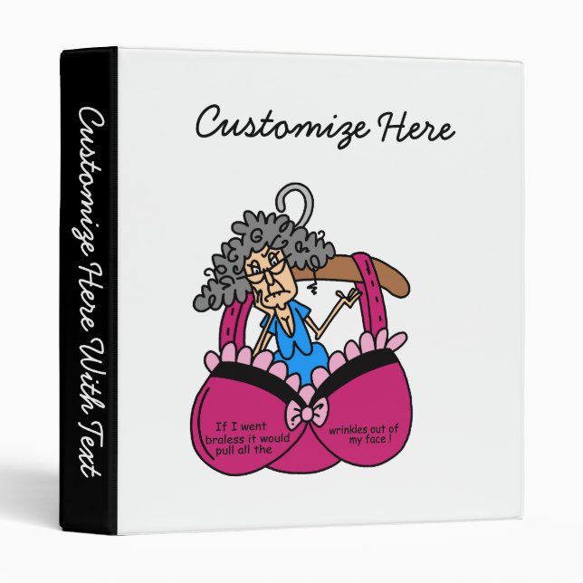 Bras and Wrinkles Humour Binder (Front/Spine)