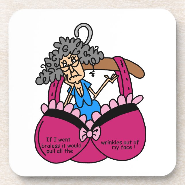 Bras and Wrinkles Humour Coaster (Front)