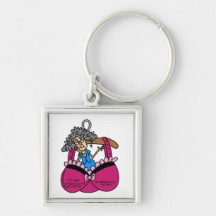 Bras and Wrinkles Humour Keychain