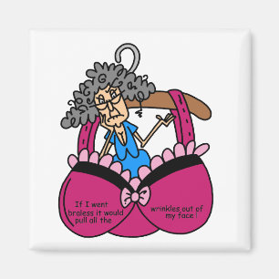 Bras and Wrinkles Humour Magnet
