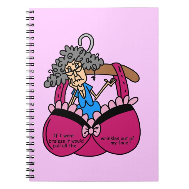 Bras and Wrinkles Humour Notebook (Front)
