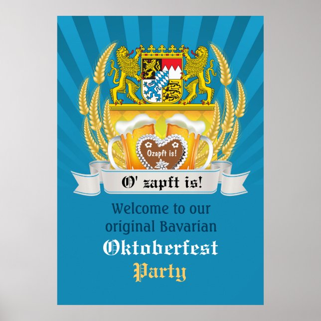 Bras bavarois et affiche de la fête de la bière Ok (Devant)