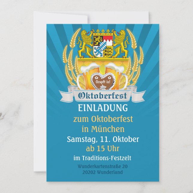 Bras bavarois et invitation à la fête de la bière (Devant)
