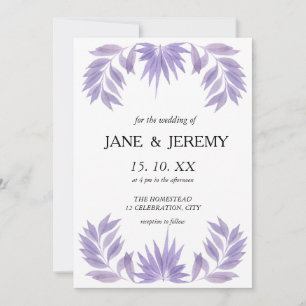 Bras d'aquarelle romantique violet Faire-part de m