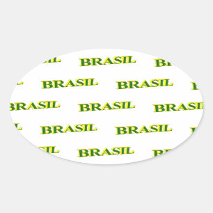 Brasil 3D Oval Sticker