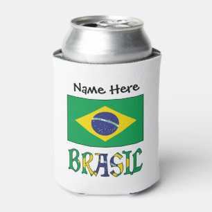 Brasil Bandera Brasil Personalized Name Can Cooler