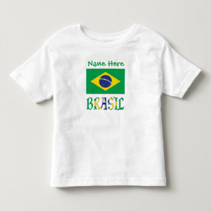 Brasil Bandera Brasil Personalized Name Toddler T-shirt