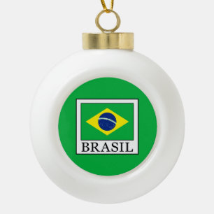 Brasil Ceramic Ball Christmas Ornament