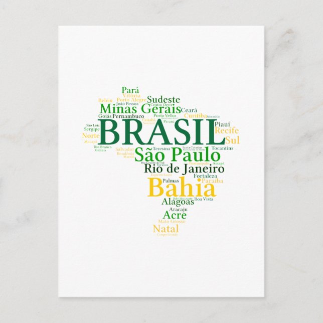 Brasil Estados e Capitais Postcard (Front)