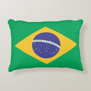 Brasil flag accent pillow