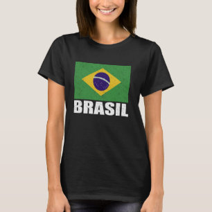 Brasil Flag Grunge Vintage Souvenir Brazil T-Shirt