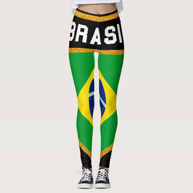 Brasil Flag Leggings (Front)