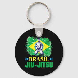 Brasil Jiu-Jitsu Brazilian Flag Martial Arts Keychain