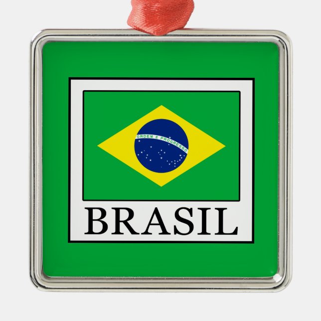 Brasil Metal Ornament (Front)