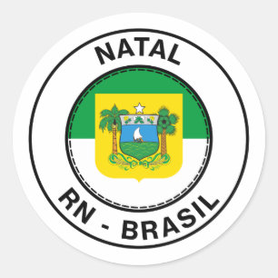 Brasil Natal Rio Grande do Norte RN Bandeira Classic Round Sticker