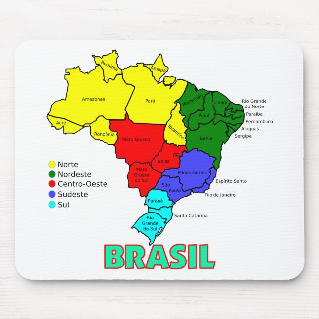 Brasil. Regions in Colour Mouse Pad (Front)