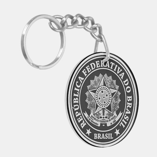 Brasil Round Emblem Keychain (Front Left)
