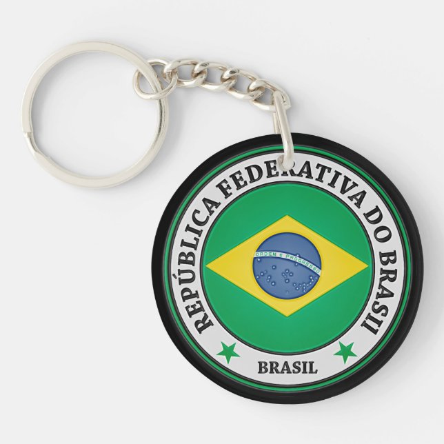 Brasil Round Emblem Keychain (Front)