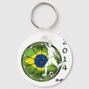 BRASIL SOCCER 2014 GIFTS CUSTOMIZABLE KEYCHAIN