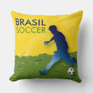 Brasil Soccer Throw Pillow
