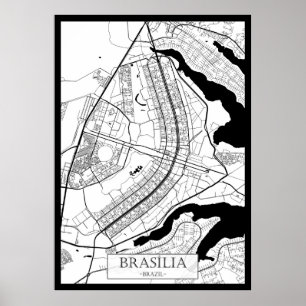 Brasília Brazil Map Poster