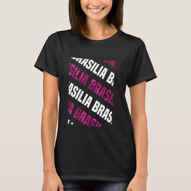 Brasilia Camo Pattern Pink Camouflage T-Shirt (Front)