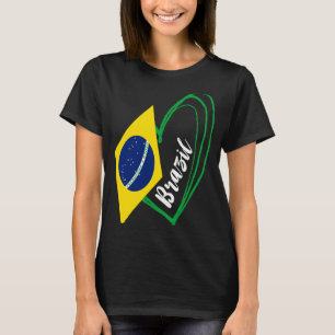 Brasilian Brasil Heart Brazilian Pride Brazilian F T-Shirt